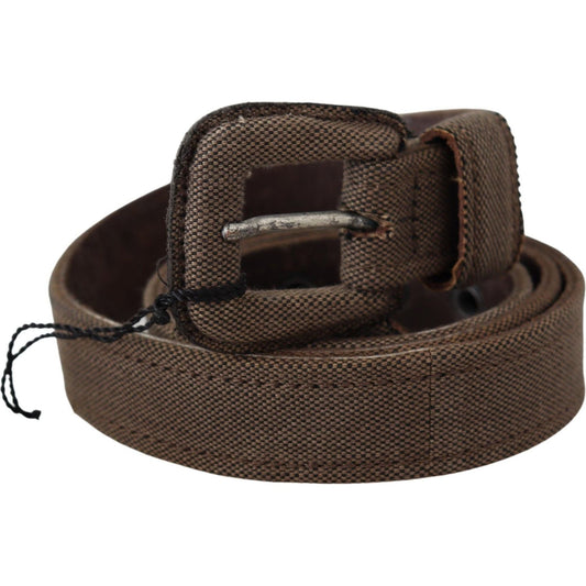Costume National Elegant Brown Leather Waist Belt Belt Costume National Dark Slate Gray