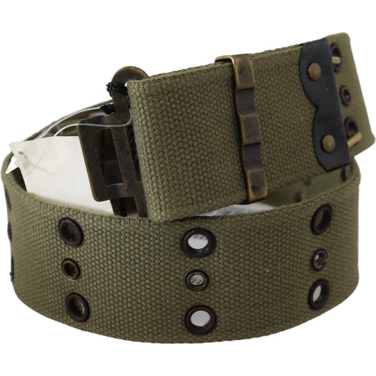 Ermanno Scervino Chic Army Green Cotton Waist Belt Belt Ermanno Scervino Dark Slate Gray