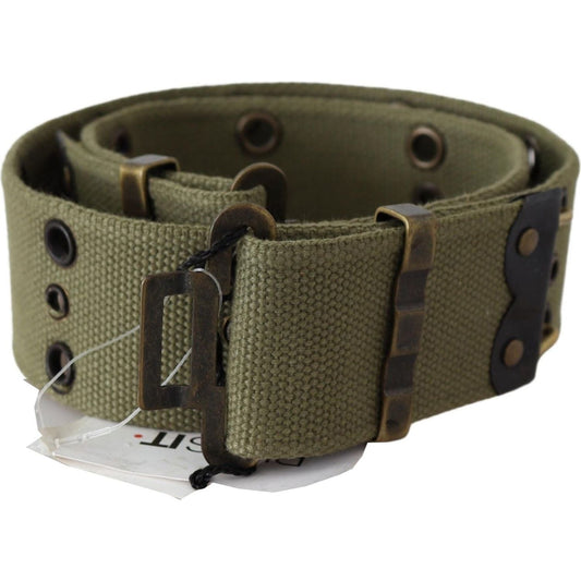 Ermanno Scervino Chic Army Green Cotton Waist Belt Belt Ermanno Scervino Dark Slate Gray