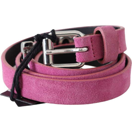 Just Cavalli Fuschia Pink Leather Waist Belt Belt Just Cavalli Maroon