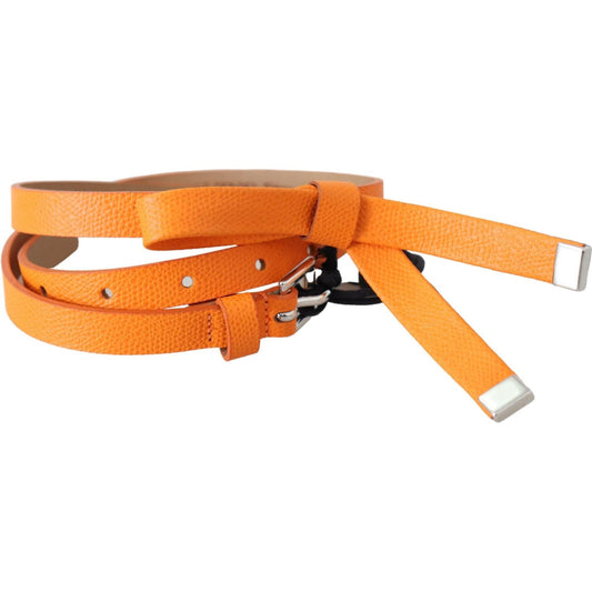 Scervino Street Elegant Leather Double Buckle Belt Belt Scervino Street Coral