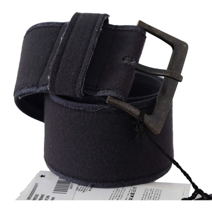 Ermanno Scervino Black Leather Wide Buckle Waist Luxury Belt