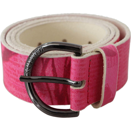John Galliano Elegant Pink Leather Fashion Belt Belt John Galliano Maroon