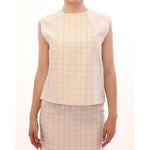 Andrea Incontri White Cotton Checkered Shirt Top GSS10710-1