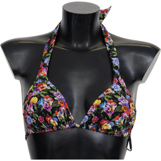 Dolce & Gabbana Chic Floral Printed Bikini Top Dolce & Gabbana Dark Slate Gray