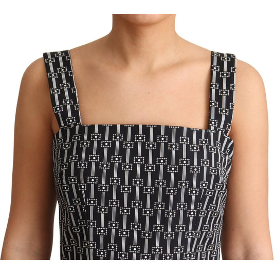 Dolce & Gabbana Black White Pattern Cotton A-Line Dress DR2755-44