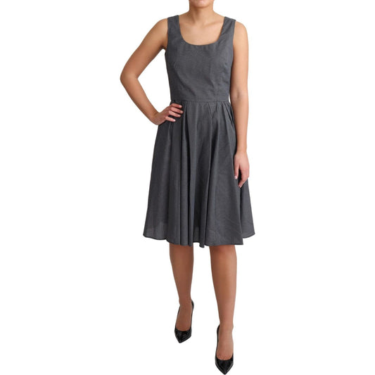Dolce & Gabbana Black Polka Dotted Cotton A-Line Dress DR2758-40