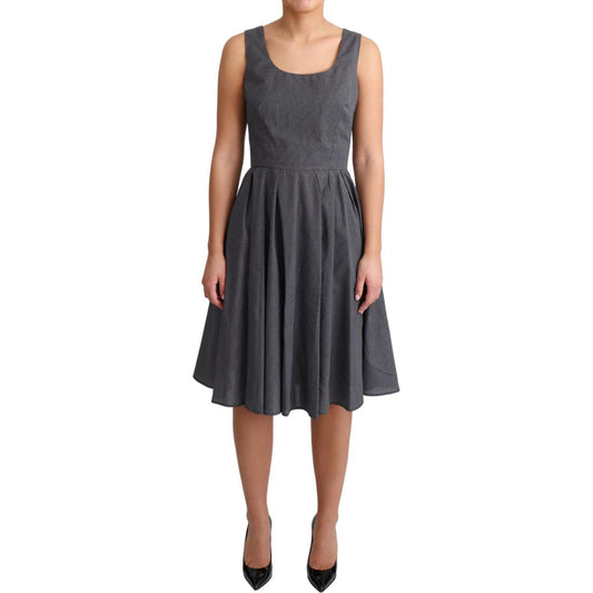 Dolce & Gabbana Black Polka Dotted Cotton A-Line Dress DR2758-40