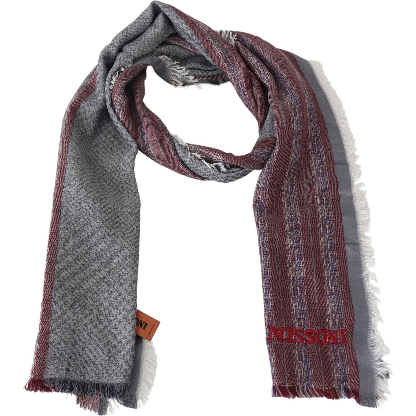 Missoni Multicolor Wool Striped Unisex Neck Wrap Shawl Scarf