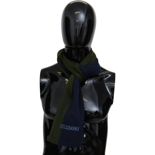 Missoni Authentic Wool Scarf with Stripes and Logo Embroidery Missoni Black