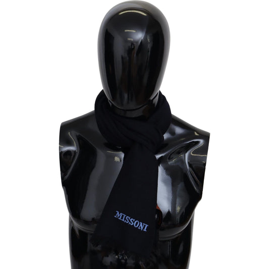 Missoni Elegant Black Wool Unisex Scarf Missoni Black