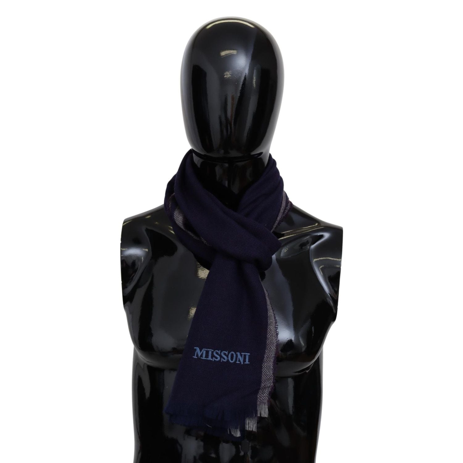 Missoni Multicolor Striped Wool Unisex Wrap Fringes Scarf