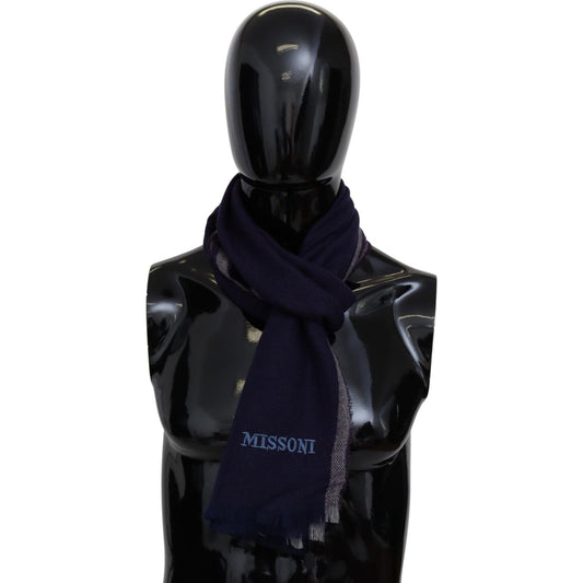 Missoni Authentic Wool Scarf with Striped Pattern Missoni Black