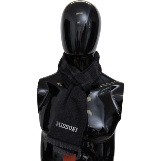 Missoni Elegant Wool Scarf with Signature Stripes Missoni Black