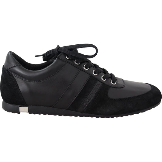 Dolce & Gabbana Elegant Black Leather Sport Sneakers Dolce & Gabbana Dark Slate Gray