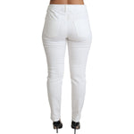 Dolce & Gabbana White Tattered Skinny Denim Cotton Stretch Jeans PAN71574-46