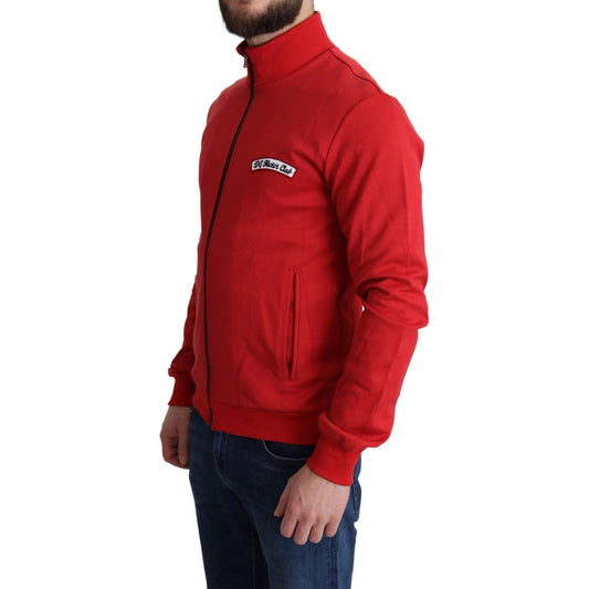 Dolce & Gabbana Chic Red Turtle Neck Zip Cardigan Sweater Dolce & Gabbana Brown