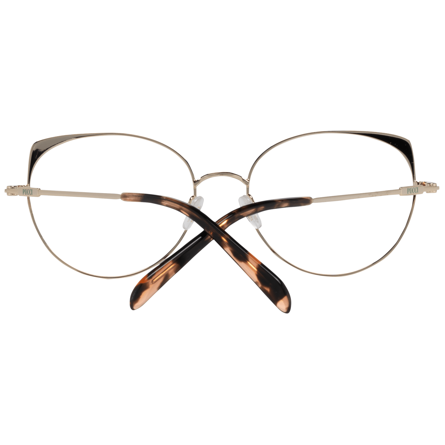 Emilio Pucci Gold Metal Glasses (Frames) for women, full-rim design, model with gold metal frame, lenses width 54mm