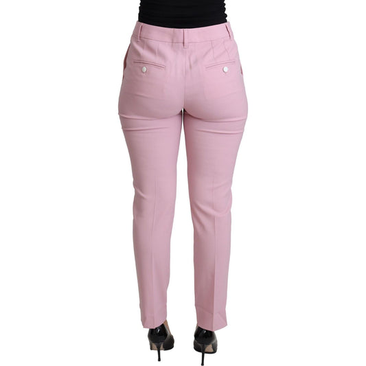 Dolce & Gabbana Elegant Pink High-Waisted Wool Trousers Dolce & Gabbana Dark Gray
