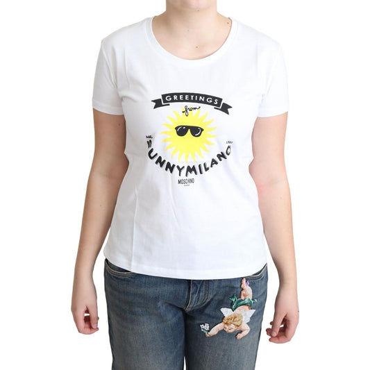 Moschino Sunny Milano Print Cotton Tee Moschino Light Gray