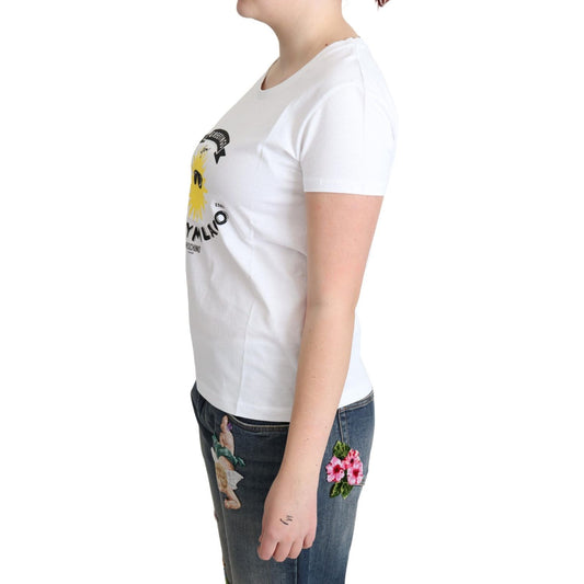 Moschino Sunny Milano Print Cotton Tee Moschino Light Gray