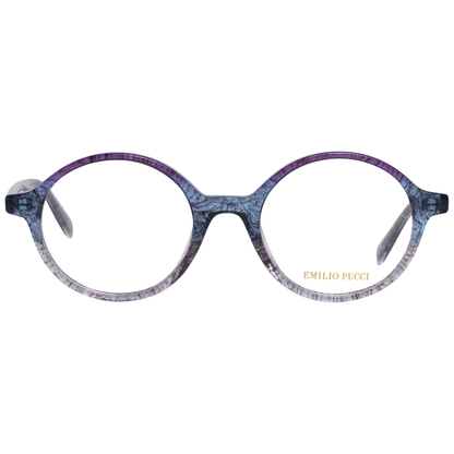 Emilio Pucci Purple Plastic Glasses (Frames) for women with full-rim design, size 50-20-140, and branded case included.