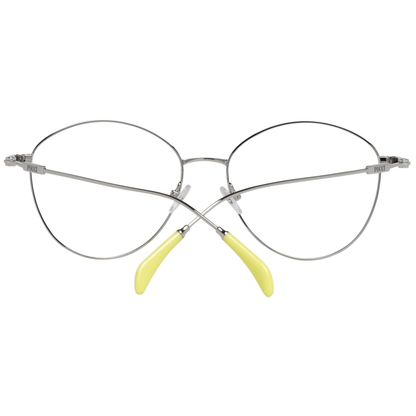 Emilio Pucci Blue Metal Glasses (Frames) - Silver full-rim frames for women with yellow temple tips.
