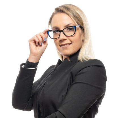 Woman wearing Emilio Pucci Black Plastic Glasses (Frames) with full-rim design.