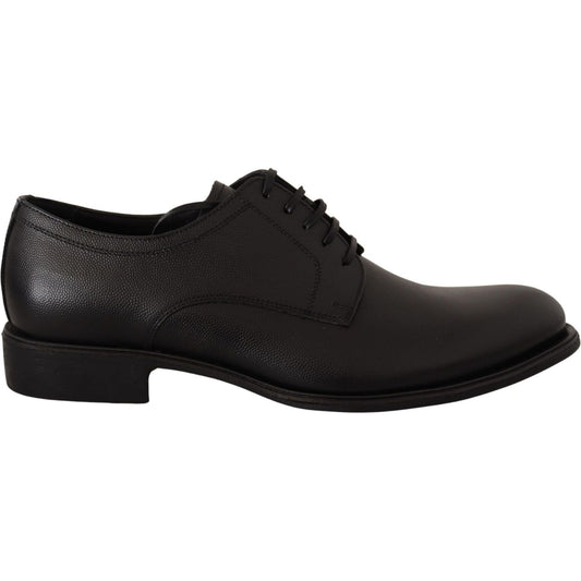 Dolce & Gabbana Elegant Black Leather Derby Shoes Dolce & Gabbana Black