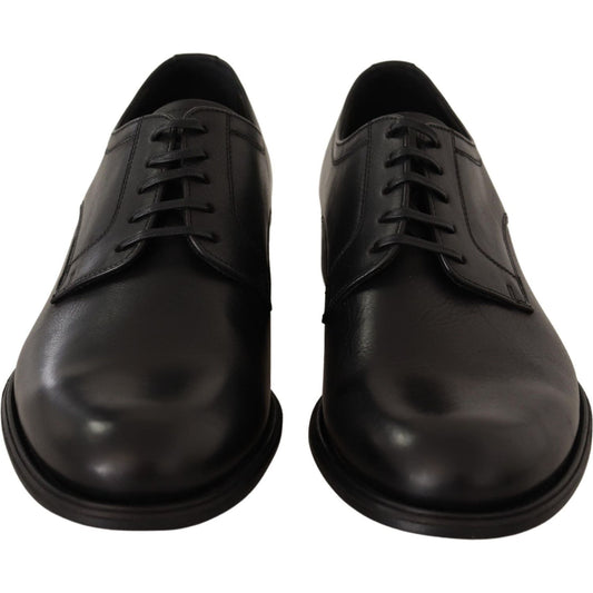 Dolce & Gabbana Elegant Black Derby Formal Shoes Dress Shoes Dolce & Gabbana Black