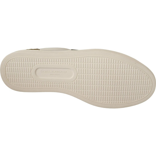 Dolce & Gabbana Chic White Leather Sneakers for Men Dolce & Gabbana Gray
