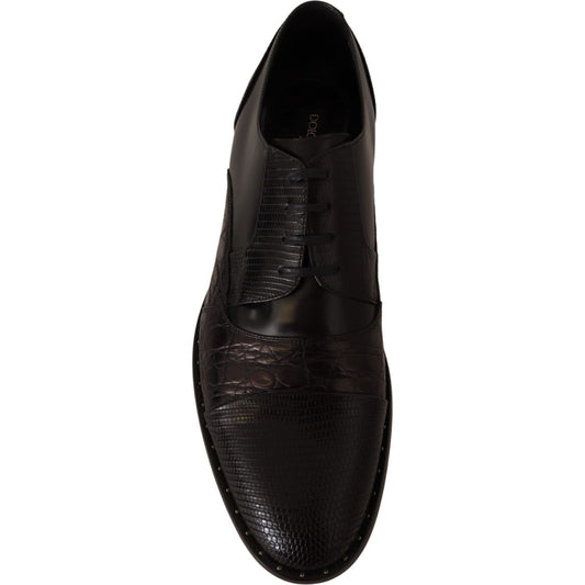 Dolce & Gabbana Elegant Black Derby Oxford Wingtips Dolce & Gabbana Black