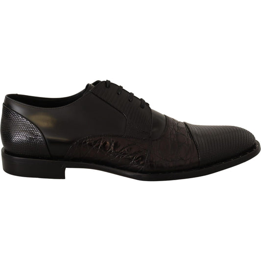 Dolce & Gabbana Elegant Black Derby Oxford Wingtips Dolce & Gabbana Black