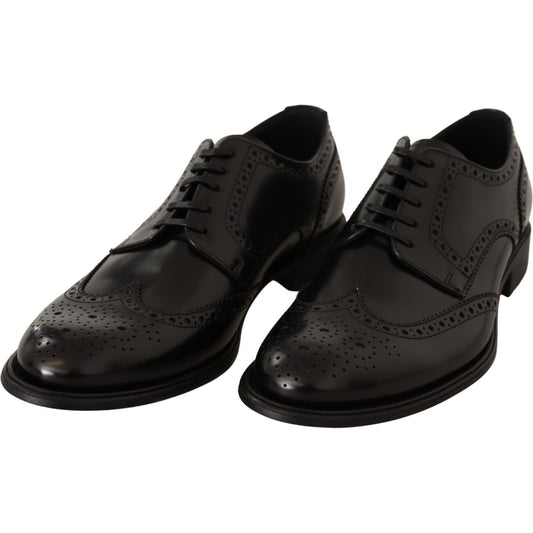 Dolce & Gabbana Elegant Wingtip Derby Oxford Shoes Dolce & Gabbana Black