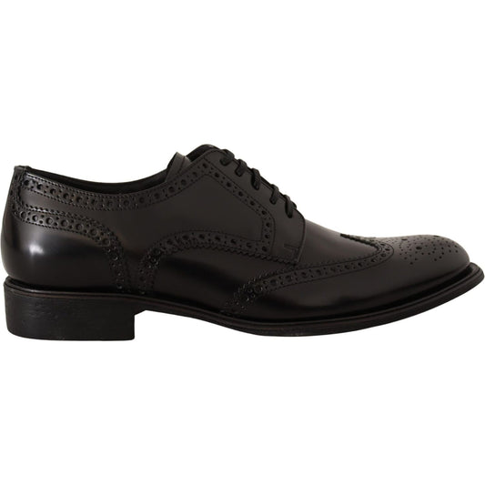 Dolce & Gabbana Elegant Wingtip Derby Oxford Shoes Dolce & Gabbana Black