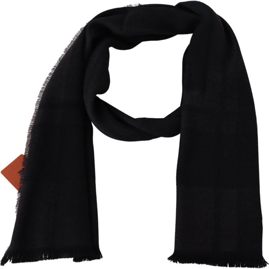 Missoni Elegant Black Wool Scarf with Logo Embroidery Missoni Black