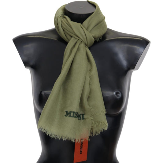 Missoni Elegant Cashmere Fringed Scarf Missoni Dark Slate Gray