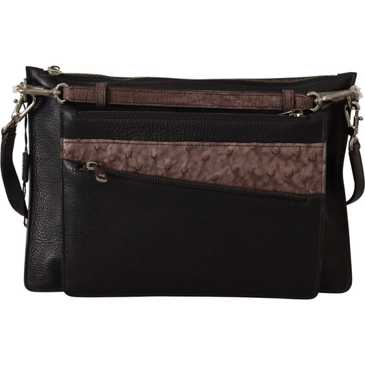 Dolce & Gabbana Elegant Black Leather Sling Shoulder Bag Dolce & Gabbana Black