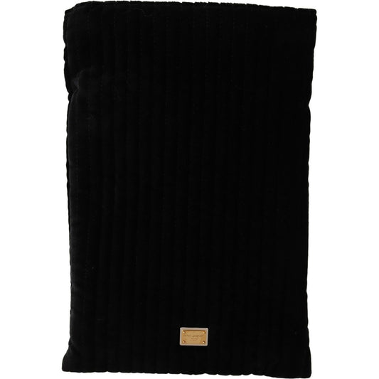 Dolce & Gabbana Elegant Velvet Quilted Glasses Holder Bag Dolce & Gabbana Black