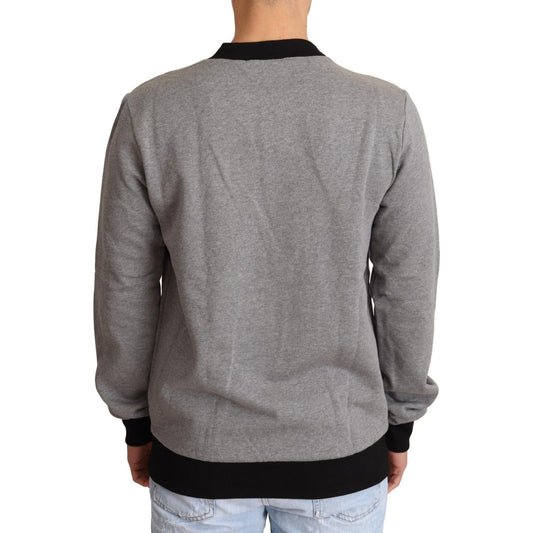 Dolce & Gabbana Elegant Gray Crown Motif Crewneck Sweater Dolce & Gabbana Slate Gray