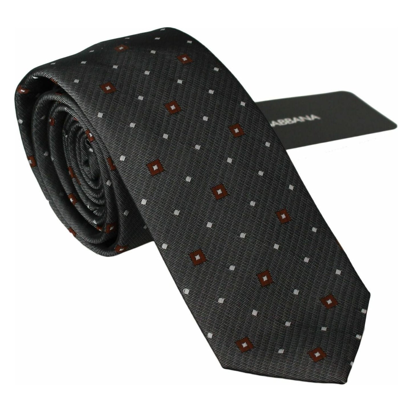 Dolce & Gabbana Elegant Gray Patterned Silk Blend Neck Tie Dolce & Gabbana Dark Slate Gray