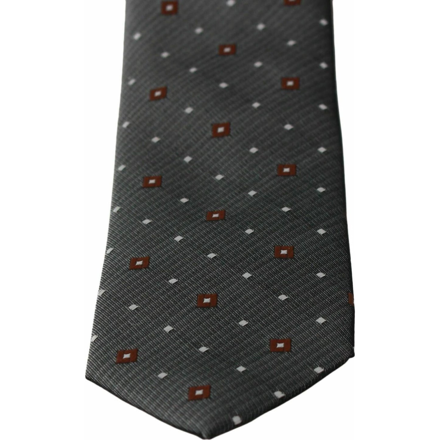 Dolce & Gabbana Elegant Gray Patterned Silk Blend Neck Tie Dolce & Gabbana Dark Slate Gray