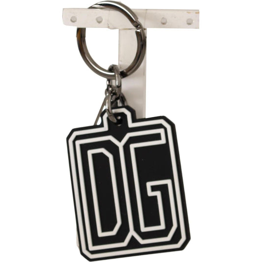 Dolce & Gabbana Elegant Silver & Rubber Designer Keyring Dolce & Gabbana Light Gray