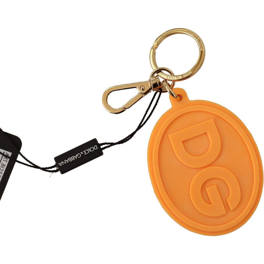 Dolce & Gabbana Stunning Orange Gold Keychain & Bag Charm Dolce & Gabbana Coral