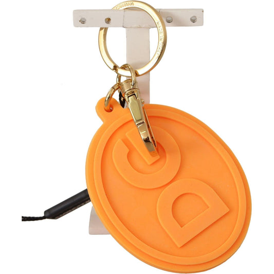 Dolce & Gabbana Stunning Orange Gold Keychain & Bag Charm Dolce & Gabbana Coral