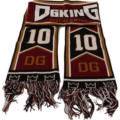 Dolce & Gabbana Multicolor Wool Knit DG King Shawl Wrap Scarf