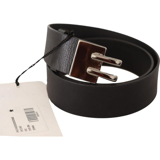 Costume National Elegant Black Leather Fashion Belt WOMAN BELTS Costume National Light Gray