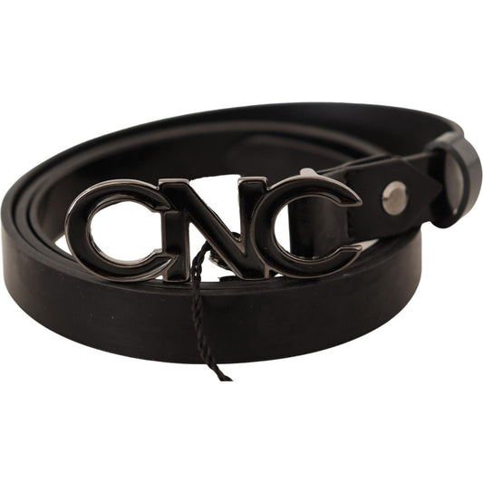 Costume National Elegant Black Leather Fashion Belt WOMAN BELTS Costume National Black