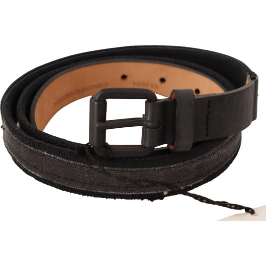 Ermanno Scervino Classic Black Leather Belt with Buckle Fastening Ermanno Scervino Dark Slate Gray