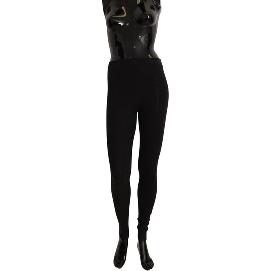 Dolce & Gabbana Elegant Cashmere Gray Tights | Winter Luxury WOMAN UNDERWEAR Dolce & Gabbana Black